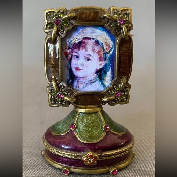 Rare Jay Strongwater Jeweled Enameled Trinket Box with Picture Frame
NEW 
5052 - Picture 1 of 8